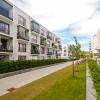 Modern residential buildings with outdoor facilities, Facade of new low-energy houses, Europe