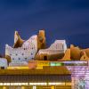 Diriyah Old city in Night in the dark , Al Bujairi , Riyadh , Saudi Arabia