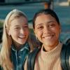 Selfie portrait of girls at a university campus