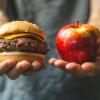 Food choice, meat or fruit, vegetarian, vegan