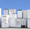 Old fridges freezers refrigerant gas at refuse dump