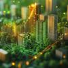 Green smart city connecting technology, nature, and sustainable growth. AI generated