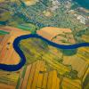 Farmland aerial view at autumn.