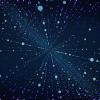 Abstract motion of dots and Lines in space, connection concept.