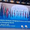 IIASA Deputy Director General Karen Lips on stage at the conference