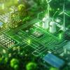 Eco friendly green hydrogen production using solar and wind technologies for renewable energy.
