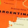 Close up of Buenos Aires, Argentina on map