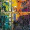 Map highlighting health equity and social determinants of health in urban neighborhoods with varied resources.
