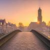 Sunrise Over Oudegracht Canal, Utrecht.