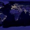 Earth night view from space map with city lights satellite-based observations. Elements of this image furnished by NASA. 