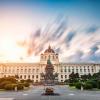 Museum of natural history Vienna Austria at sunset 