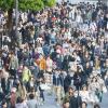 Pedestrians at Shibuya Crossing in Tokyo, Japan