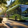 Sustainable travel: Showcasing electric buses in urban transport, highlighting emission reduction and public transit advancements 