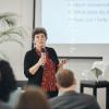 IIASA Deputy Director General Karen LIps delivering her keynote at the retreat